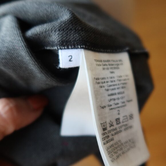 Tomas Maier black denim asymmetrical zipper mini skirt size 2 Italy 100% cotton - Picture 14 of 16